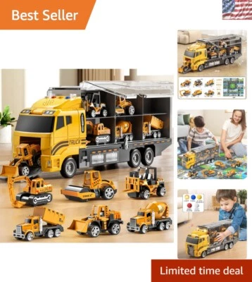 Juego de juguetes para vehículos de camión de construcción para niños pequeños con alfombrilla de juego - Perfecto para edades de 3-8 Foto 1 de 4