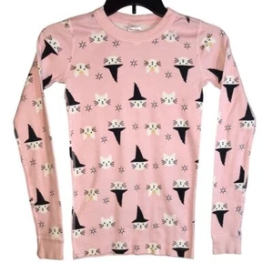Hanna Anderson SZ 12 100% Organic Cotton Pink Halloween Cat LS Shirt - Picture 1 of 7
