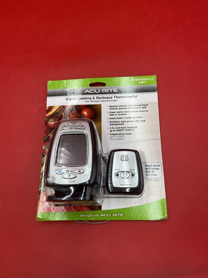 Acu-Rite Wireless Cooking Kitchen Thermometer with Wireless Pager 03168A3 Pack - Image 1 of 3