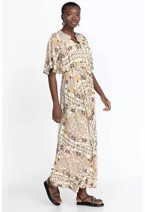 Johnny Was Jade Gr. L Cruz Maxikleid ~ 100 % Seide ~ Boho ~ weiß Multi ~ 630 $! - Bild 1 von 5