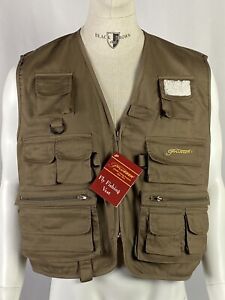 Pflueger Fly Fishing Deluxe Utility Fishing Vest  Brown Men’s Size L/XL NWT