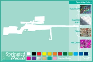 RIFLE SILHOUETTE cut vinyl decal #2 car truck window Guns and Ammo stickers - Foto 1 di 1