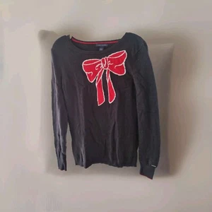 Tommy Hilfiger Strickschleife Pullover schwarz Pullover Rundhalsausschnitt Stretch - Bild 1 von 4
