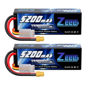 2x Zeee 3S 11.1V Lipo Akku 5200mAh 80C XT60 für RC Car Quadcopter Helicopter LKW - Bild 1 von 8