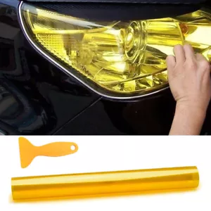 12"x72" Neo Amber Golden Yellow Headlight Taillight Fog Light Vinyl Tint Film EC - Picture 1 of 8