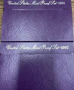 1991 & 1992 US Mint Proof Set Lot of 2 - Picture 1 of 5
