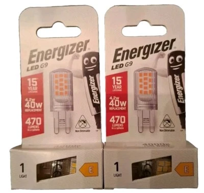 6 x Energizer LED G9 Capsule Bulbs 4.2W = 40W 470lm Cool White 4000K Light Lamp - Image 1 of 3