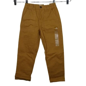 True Craft Dad Fit Utility Pants Jeans Brown Boy Size 10 Zipper Elastic Waist - Picture 1 of 7