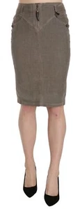 JUST CAVALLI Skirt Gray Corduroy Pencil Straight A-Line IT40 / US6 / S RRP $250 - Picture 1 of 9
