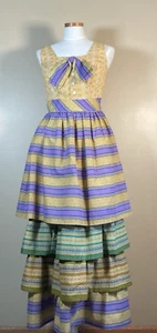 Vintage Bauern Stufen Maxikleid Cottagecore Vogues of Hollywood C-32" XS 0/2 - Bild 1 von 19