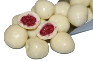 HIMBEEREN SCHOKO 250g gefriergetrocknete Himbeere schokoliert weißer Schokolade - Bild 1 von 1