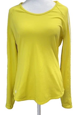 Athleta Top Women's Medium Yellow Long Sleeve Running Reflective Athleisure - Image 1 of 4