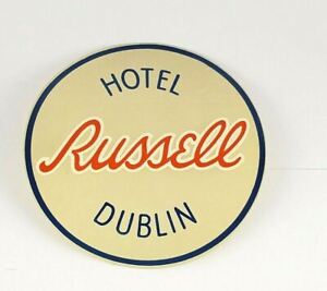 Vintage Hotel Russell Dublin Ireland Luggage Decal Sticker