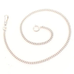 Pocket Watch Chain Vintage 13-3/8 inches Silver Tone - JS92 - Picture 1 of 2