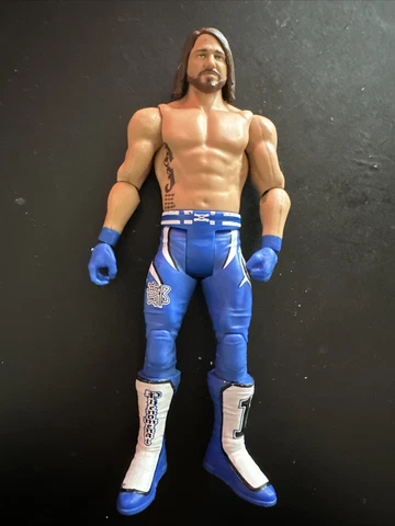 2011 Mattel WWE AJ STYLES 6.75" Action Figure Wrestler Toy Blue Pants Cover