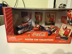 Johnny Lightning 1:64 Coca Cola Set of 3 Poster Car Collection Volkswagen Ford - Picture 1 of 3
