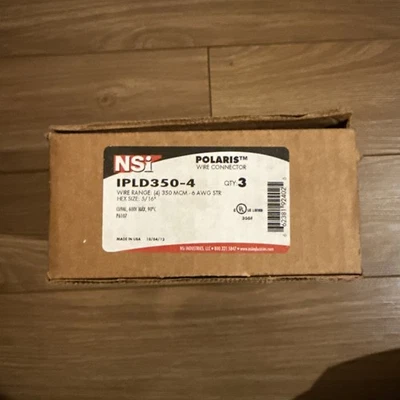 New  IPLD 350-4   350MCM-6AWG POLARIS 600V Parallel Rated - Box Of 3 - Free Ship - Image 1 of 3