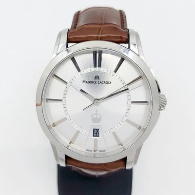 Armbanduhr Stahl Maurice Lacroix Modell: Pontos, Lederband, Box - Bild 1 von 4