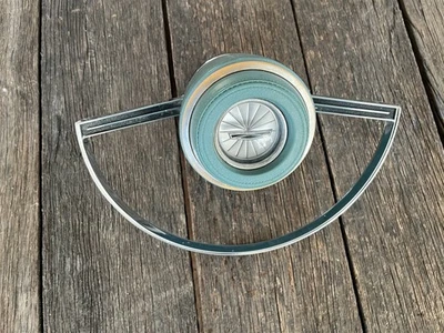 1967 Ford Galaxie Fairlane Horn Ring Button Pad Steering 500 XL LTD OEM 67 Aqua - Image 1 of 4