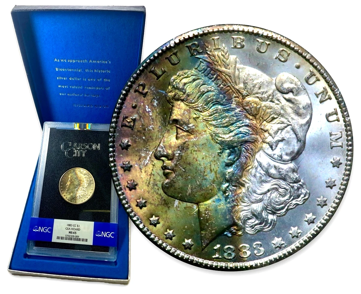 Uncirculated MS 65 Graded 1883 Year Morgan US Dollars (1878-1921