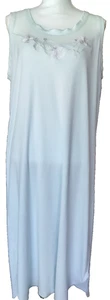 Amanda Stewart Intimates Vintage Sleeveless Blue floral Long women nightgown - Picture 1 of 8