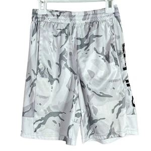 Adidas Athletic Basketball Shorts Camo White Gray Size Small - Picture 1 of 5