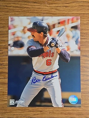 Фотография с автографом Билла Бакнера из коллекции Cooperstown MLB Angels 8X10 с сертификатом подлинности - Изображение 1 из 4