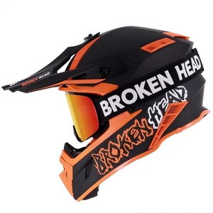 Broken Head Crosshelm Hunter Light Orange + MX-Brille Struggler Mit Magnetglas - Bild 1 von 19