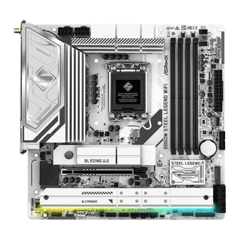 Asrock B860M Steel Legend WiFi Intel B860 LGA 1851 (Socket V1) micro ATX - Immagine 1 di 4
