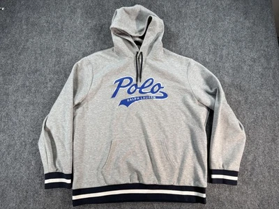 Polo Ralph Lauren Sudadera con Capucha Para Hombres 2XL Gris Rendimiento Logo Pullover Sudadera Foto 1 de 4
