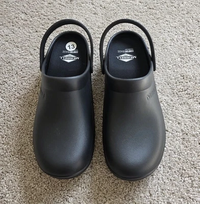 New Merrell Men’s Encore Service Pro Black Rubber Clogs. Size 13 - Image 1 of 4