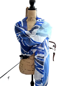 ITALIAN 70% WOOL/30% SILK LONG SOFT SCARF ABSTRACT DESIGN 70X27 - MADE IN ITALY - Picture 1 of 15