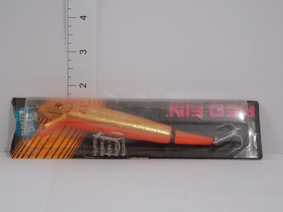Vintage Rebel Red Fin Gold & Orange Jointed Fishing Lure – Used - Image 1 of 1