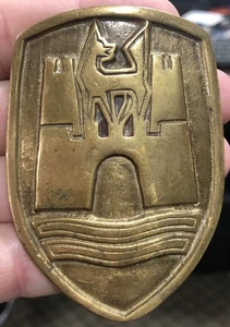 VINTAGE VOLKSWAGEN WERK WOLFSBURG SCHILD Emblem VW Gürtelschnalle - KOSTENLOSER VERSAND - Bild 1 von 2