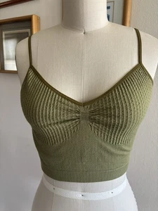 Anthropologie Bralette Longline Seamless Gr. M/L olivgrün - Bild 1 von 4