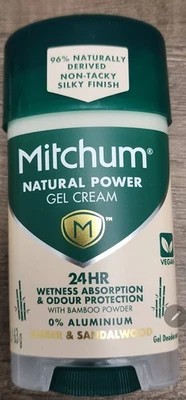 Mitchum Desodorante Natural Para Hombre Ámbar y Gel de Sándalo Crema Enrollable 2.25oz/63g Foto 1 de 4