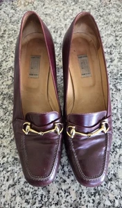 Celine Paris burgunderfarbene Damen-Slipper aus Leder Größe 7 - Bild 1 von 7