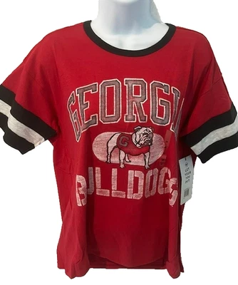 NCAA Georgia Bulldogs Distressed Tee T-Shirt Ladies Size Medium - Image 1 of 4