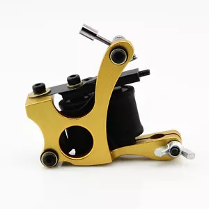 Aluminiumlegierung Rahmen 10 Wickel Kupfer Spulen Tattoo Maschine Liner Shader Golden - Bild 1 von 5