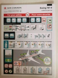 Safety Card Air Canada Boeing 787-9 - Bild 1 von 2