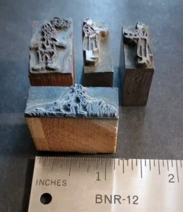 Konvolut 4 Figuren Personen Vintage Buchdruck Druckblock - Bild 1 von 5