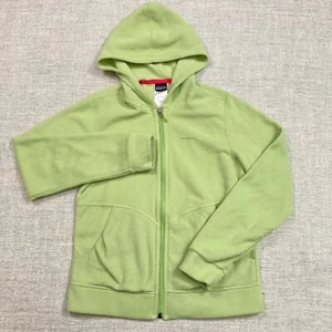 Patagonia Girls Full Zip Fleece Hoodie in Green Size Youth Large (Size 12) - Picture 1 of 7