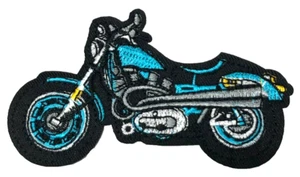 Patch Sew On Clothing Backpacks Biker Jackets PANTS Blue Motorcycle NEW A107 - Picture 1 of 3