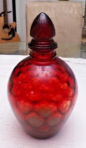 Vintage Wheaton Ruby Red Reverse Honeycomb Apothecary Jar - Picture 1 of 3