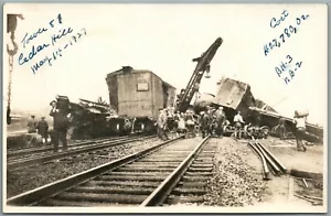CEDAR HILL 1927 TREN NAUFRAGIO FERROCARRIL DE COLECCIÓN FOTO REAL POSTAL RPPC - Imagen 1 de 2