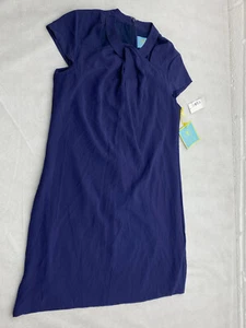 CeCe Women's Shift Dress UK 8 Blue Cap Sleeve Lined Zip Closure Dress - Picture 1 of 9