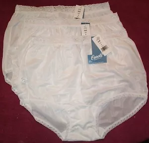 3 Paar WEISSE elastische Spitzenhöschen 100 % Nylon Größe 5 Carole Höschen hergestellt in den USA - Bild 1 von 3