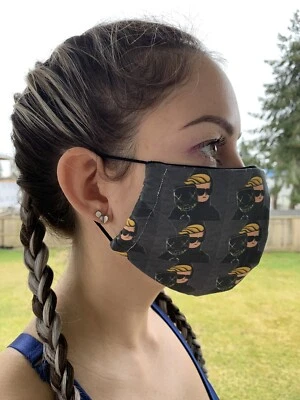 Wallstreetbets Handmade 100% Cotton Face Mask $AMC $GME Moon Kid GameStop Stonks - Image 1 of 3
