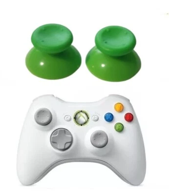 2 Xbox 360 Thumbsticks Green Joysticks Analog Cover Sticks Grip Cap Axis Replace - Image 1 of 4