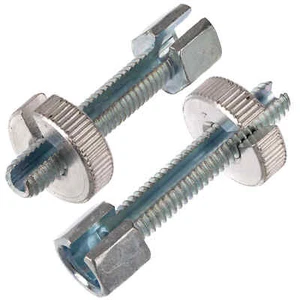 SET: 2x Adjusting Screw Long, with Knurl Nut M6x30, Slotted, Length: 40mm - Picture 1 of 5